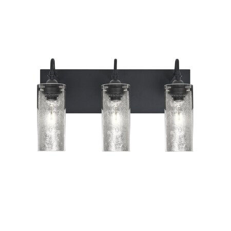 Besa Lighting Duke Vanity, Silver Foil, Black, 3x60W Incandescent 3WG-DUKESF-BK